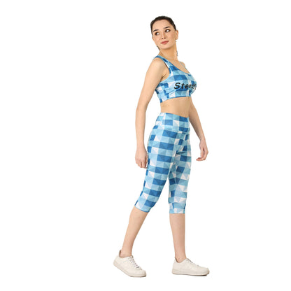 Steadfast Complex Blue Crop Top Leggings Set