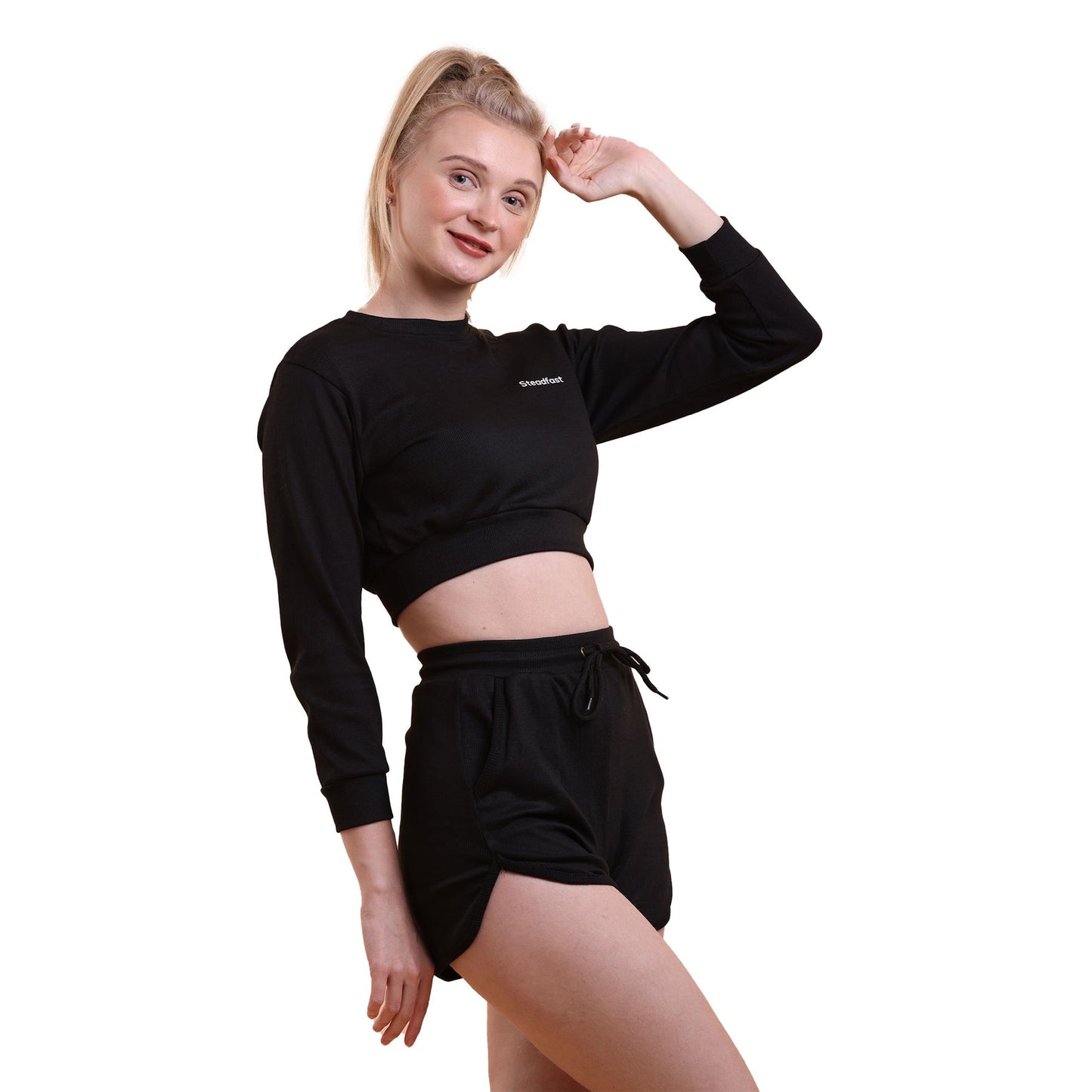 FULL SLEEVES CROP TOP & SHORTS